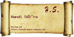 Handl Sára névjegykártya