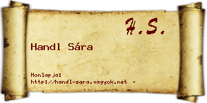 Handl Sára névjegykártya